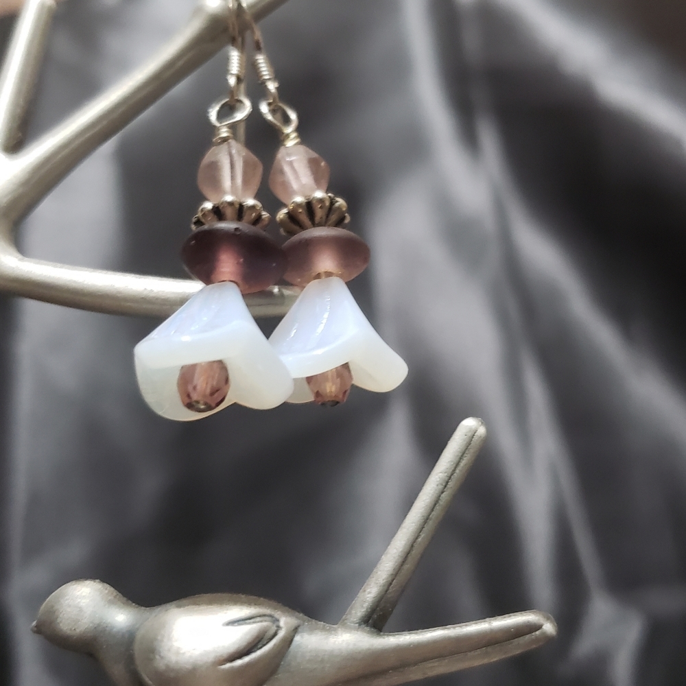OOAK 925 Silver & Cryatal Earrings - Picture 3 of 5